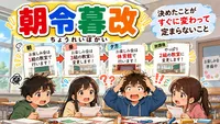 朝令暮改（ちょうれいぼかい）とは？意味・読み方・由来と使い方を小学生向けに解説