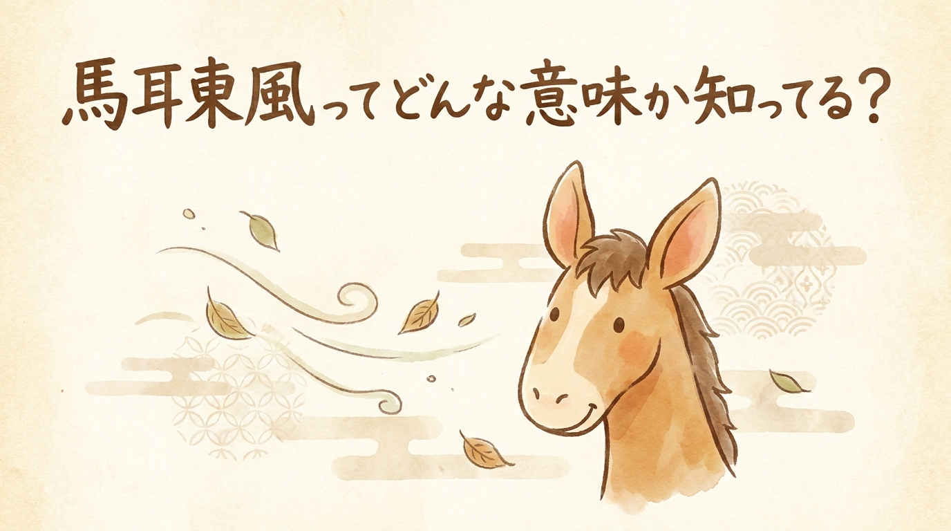 馬耳東風ってどんな意味か知ってる?